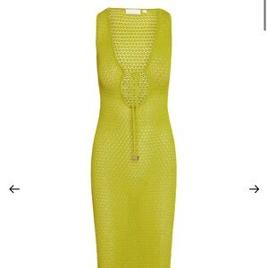 MONTE CARLO TIE DRESS - CHARTREUSE LACE CROCHET